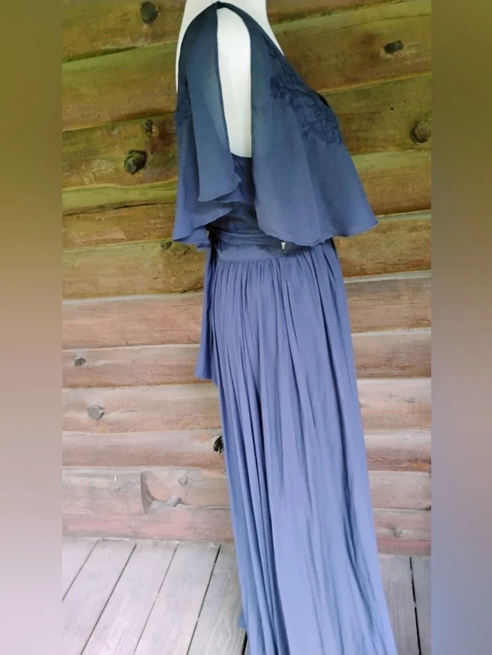 Free People Navy Blue Wrap Dress Extra Small